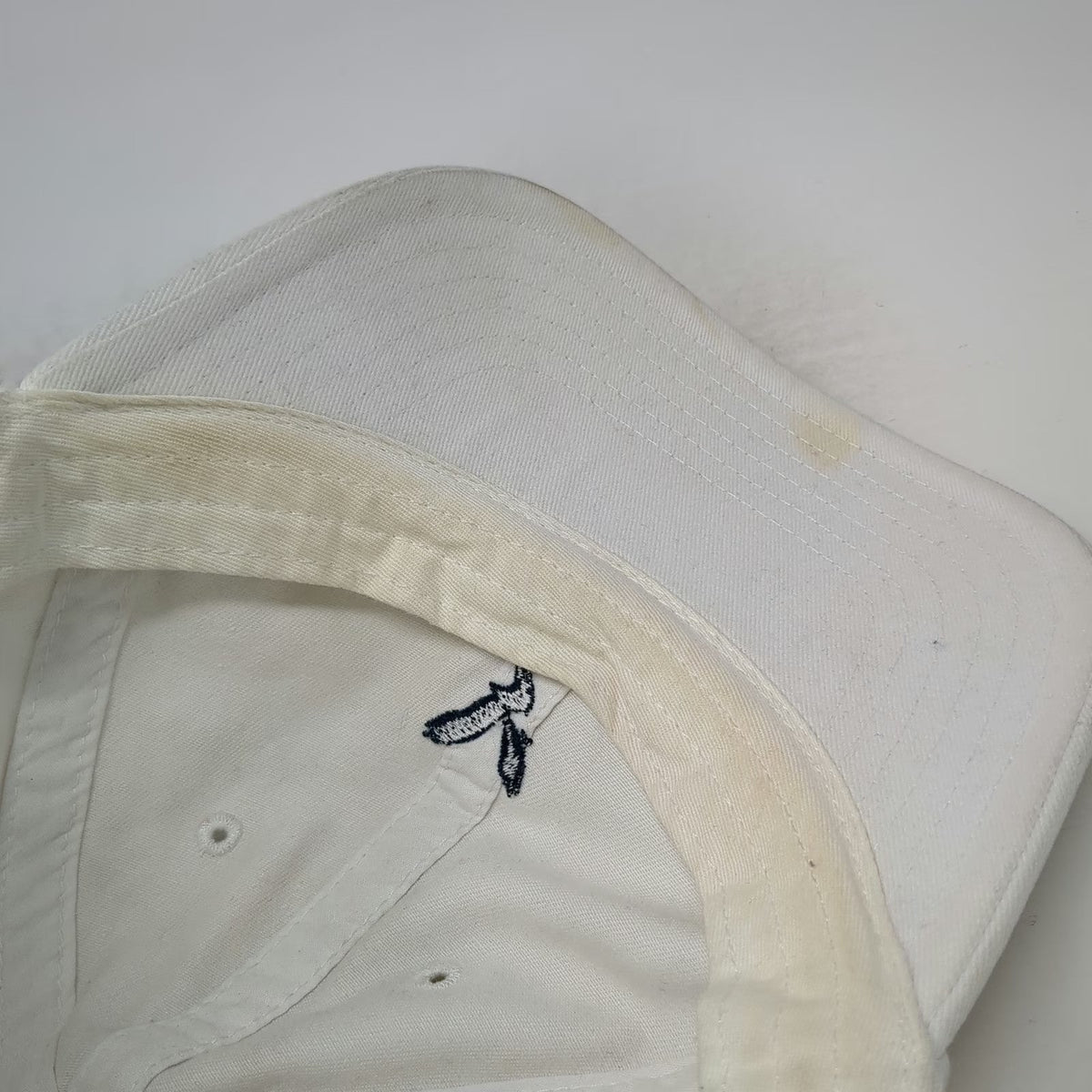American Eagle Baseball Cap White Blue One Size Embroidered Logo Slideback Hat