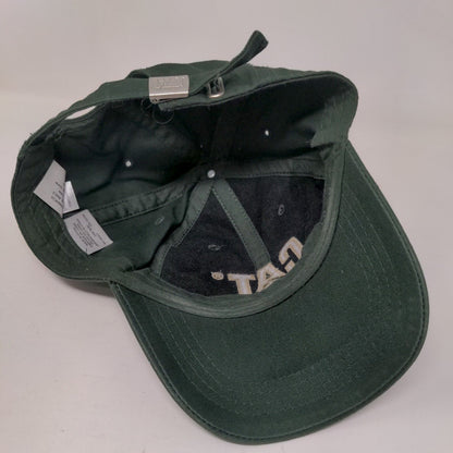 CAT Slideback Hat Green One Size Adjustable Embroidered Vented Holes Cotton