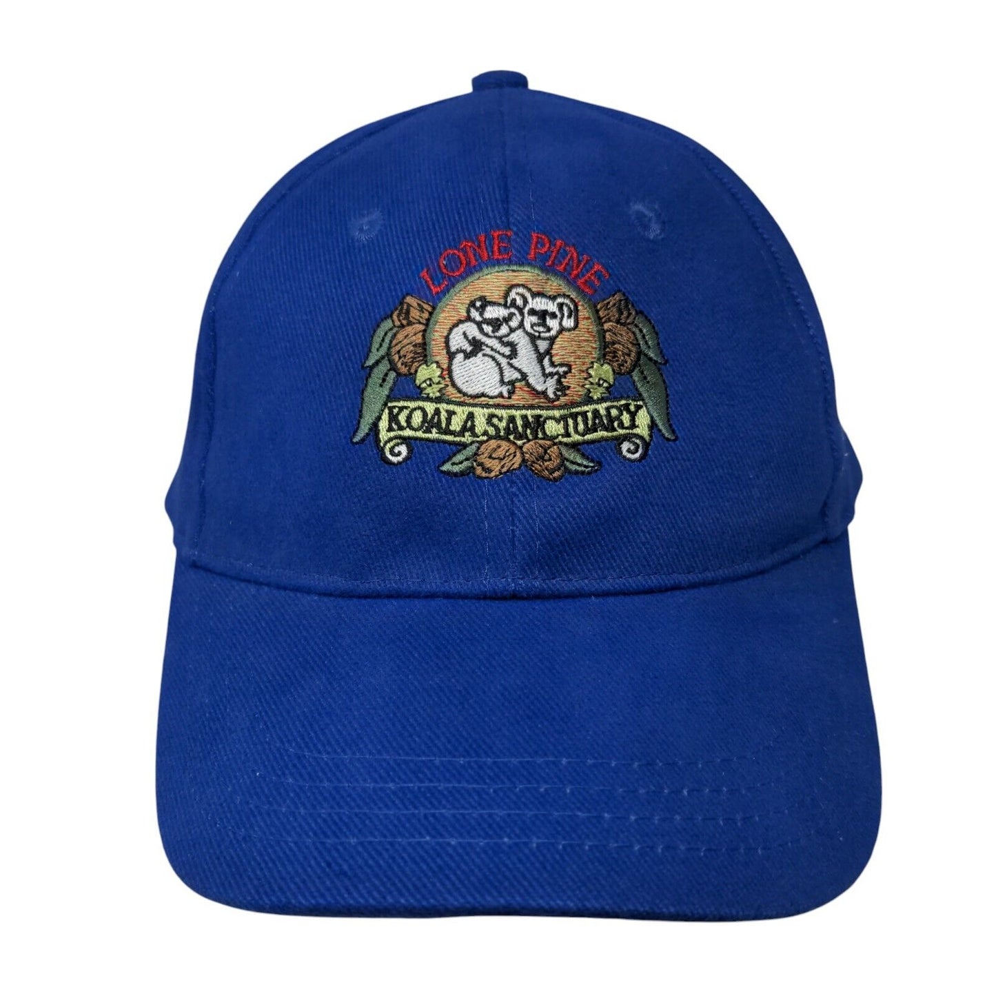 Lone Pine Koala Sanctuary Strapback Hat Blue OSFA Adjustable 6 Panel Cotton