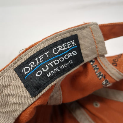 Drift Creek Baseball Cap Orange One Size Sportsmans Cove Lodge Alaska Salmon Hat
