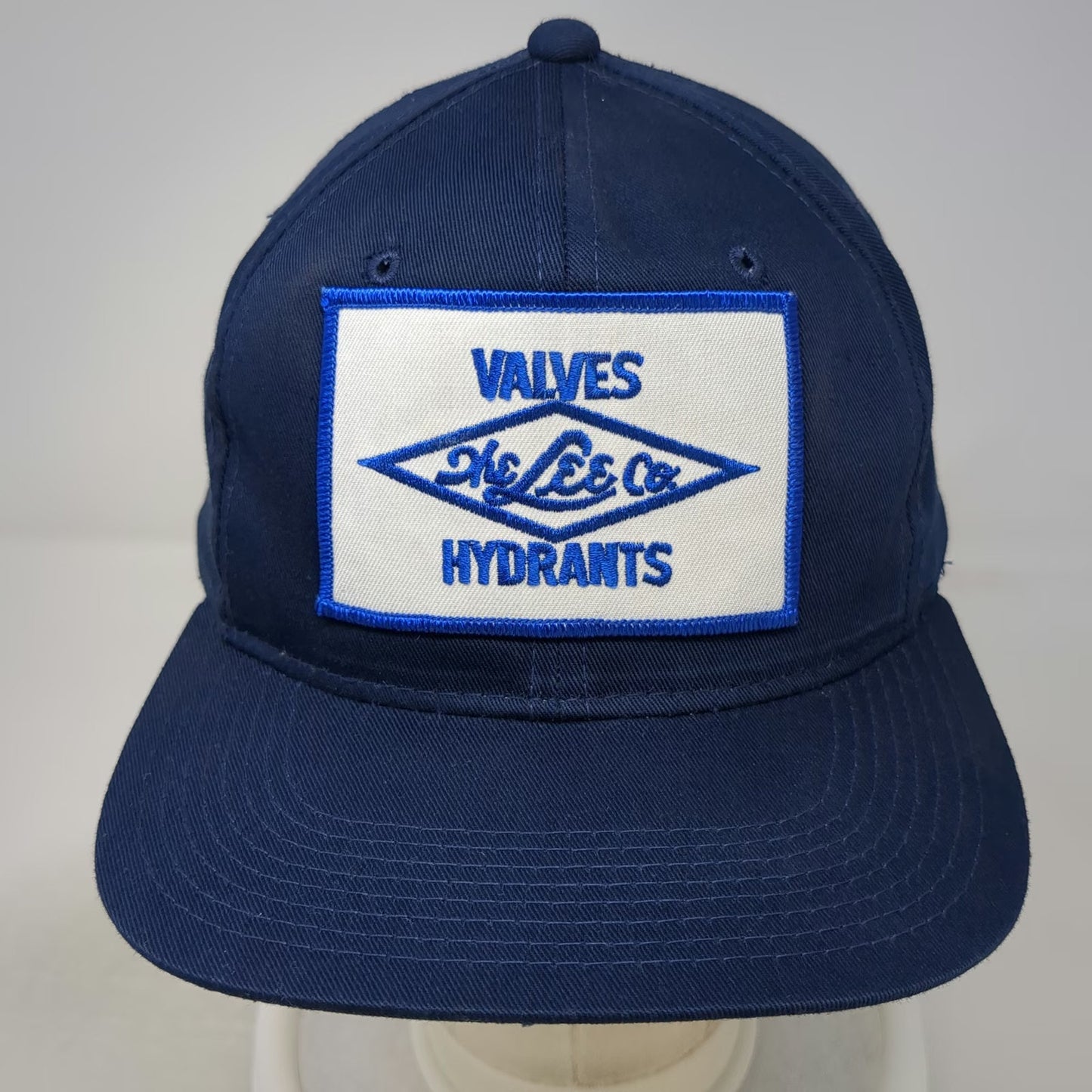 YoungAn Snapback Blue White One Size Valves Hydrants Lee Co Logo Patch hat