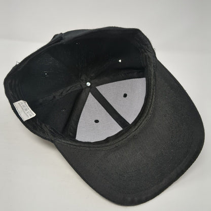 Unbranded Strapback Hat Black One Size Adjustable Vented Holes 6 Panel Blank