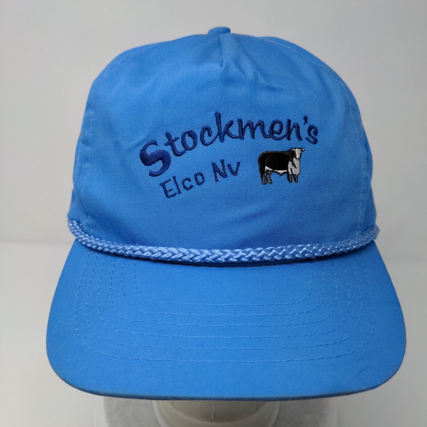 Stockmen's Elco Nv Slideback Hat Blue OSFA Adjustable Embroidered Rope Otto