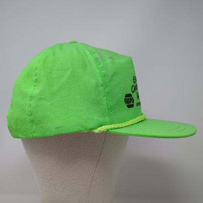 KC 5 Panel Green Hat One Size NAPA Get Charged Up Batteries Rope Snapback Neon