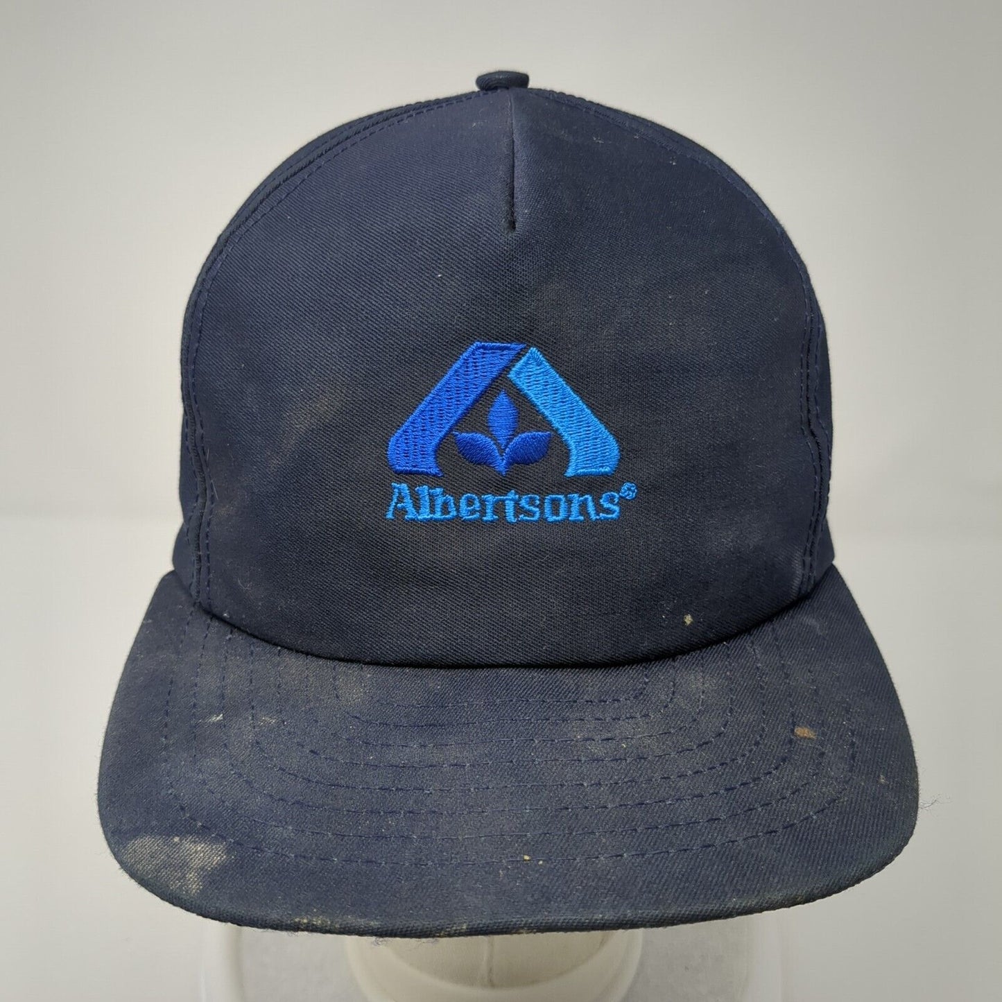 Albertsons Snapback Hat Blue One Size Adjustable Embroidered Logo Cintas