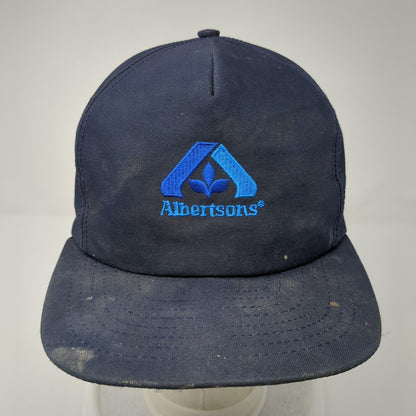 Albertsons Snapback Hat Blue One Size Adjustable Embroidered Logo Cintas