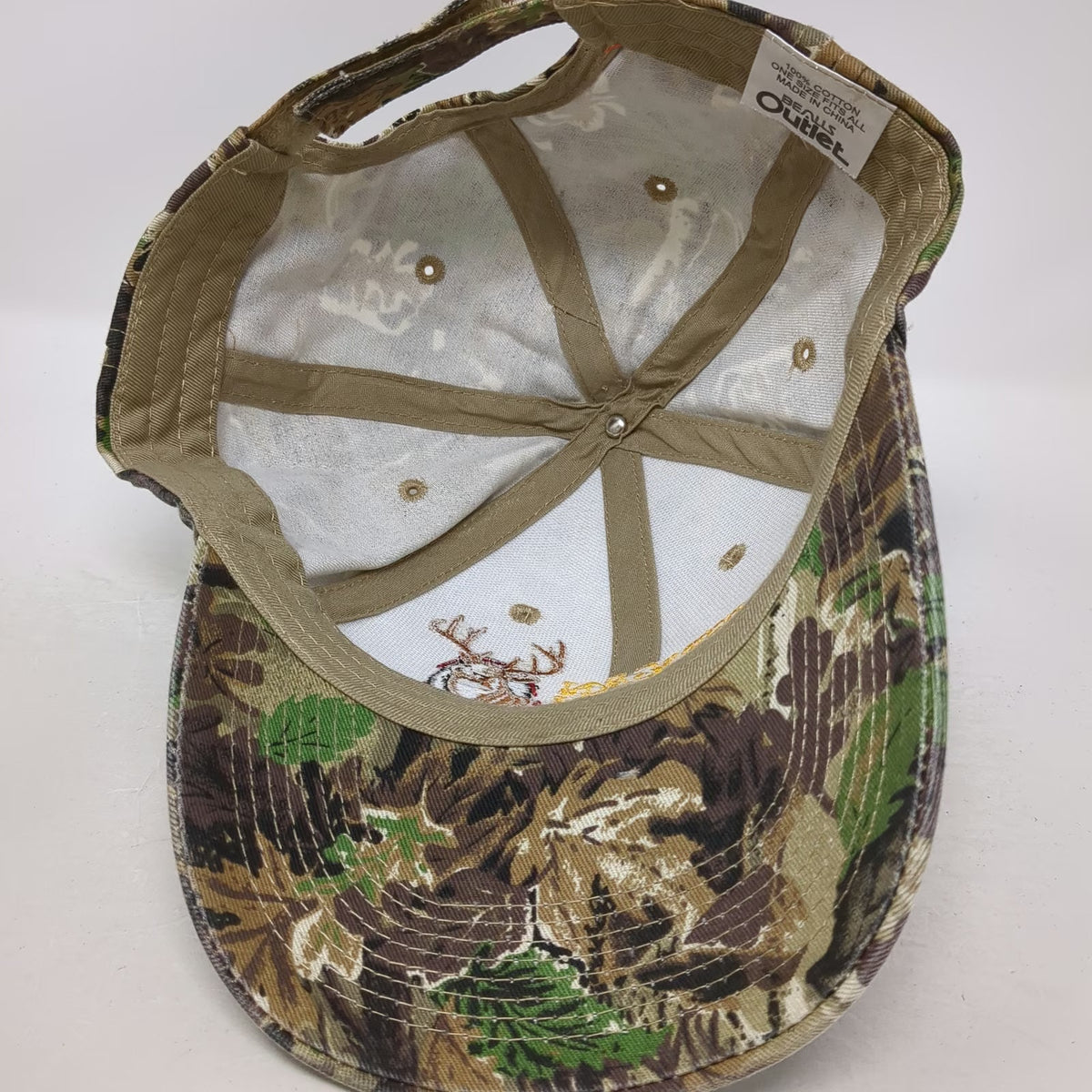 Bealls Outlet Baseball Cap Brown OSFM American Tradition Deer Camo Strapback Hat