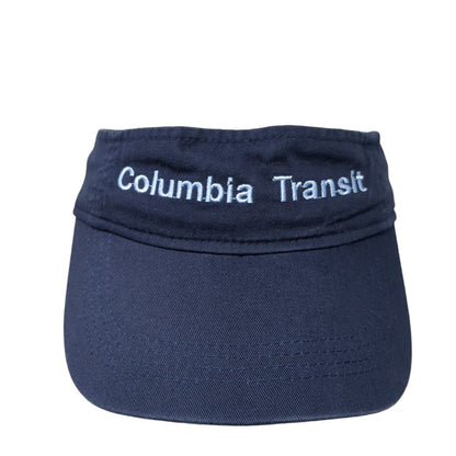 Columbia Transit Strapback Sun Visor Hat Blue OS Adjustable Embroidered Anvil