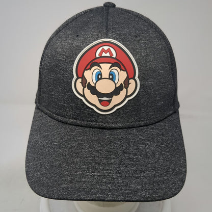 Nintendo Mario Patch Baseball Cap Gray Red White One Size Fitted Stretch Hat