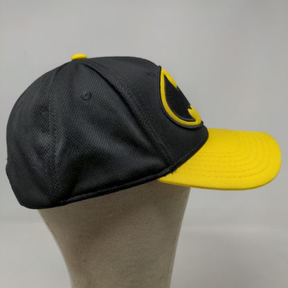 Batman Men's Snapback Hat Black Yellow Embroidered Big Logo Adjustable