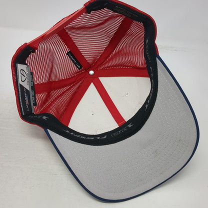 Cap America Trucker Hat White Red Blue One Size Amtrol Titan Composite Patch