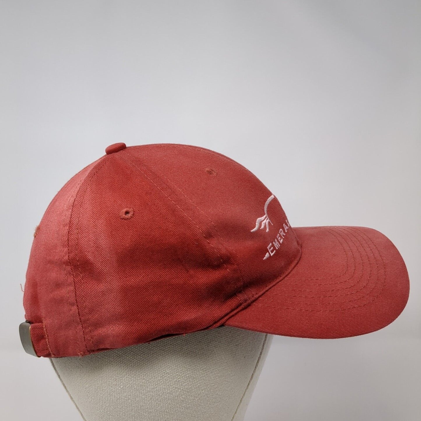 Emerald Downs Slideback Hat Red One Size Adjustable Embroidered 6 Panel Cotton