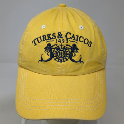Ahead Baseball Cap Yellow One Size Turks & Caicos Mermaids Ship Wheel Cotton Hat
