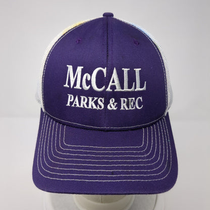McCall Parks & Rec Snapback Trucker Hat Purple One Size Adjustable Mesh Back