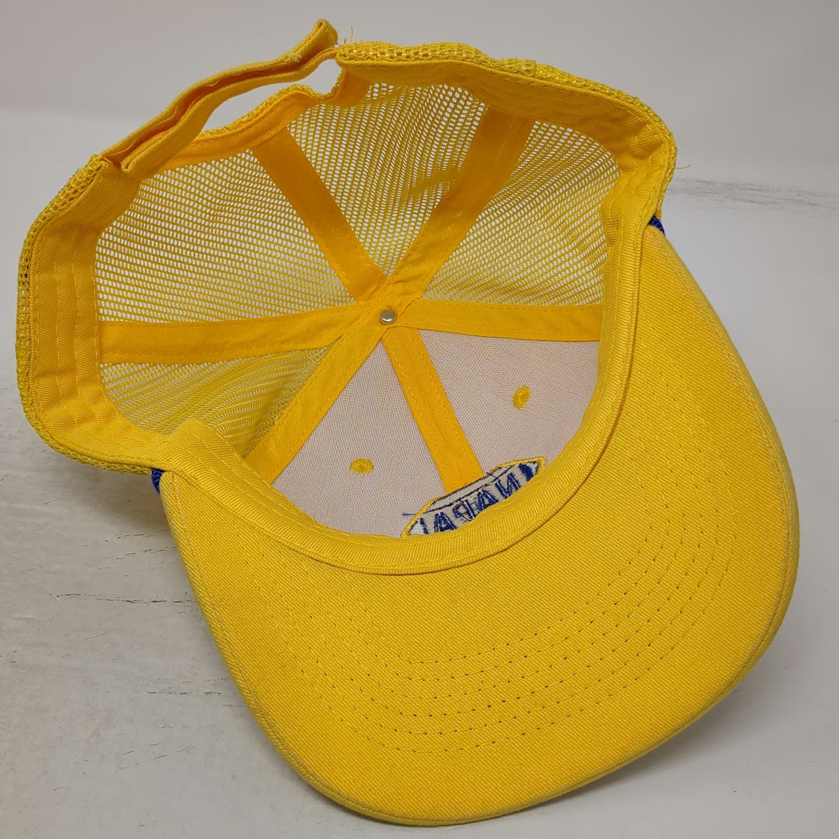 NAPA Baseball Cap Yellow OSFM Mesh Rope Strapback 100th Anniversary patch Hat