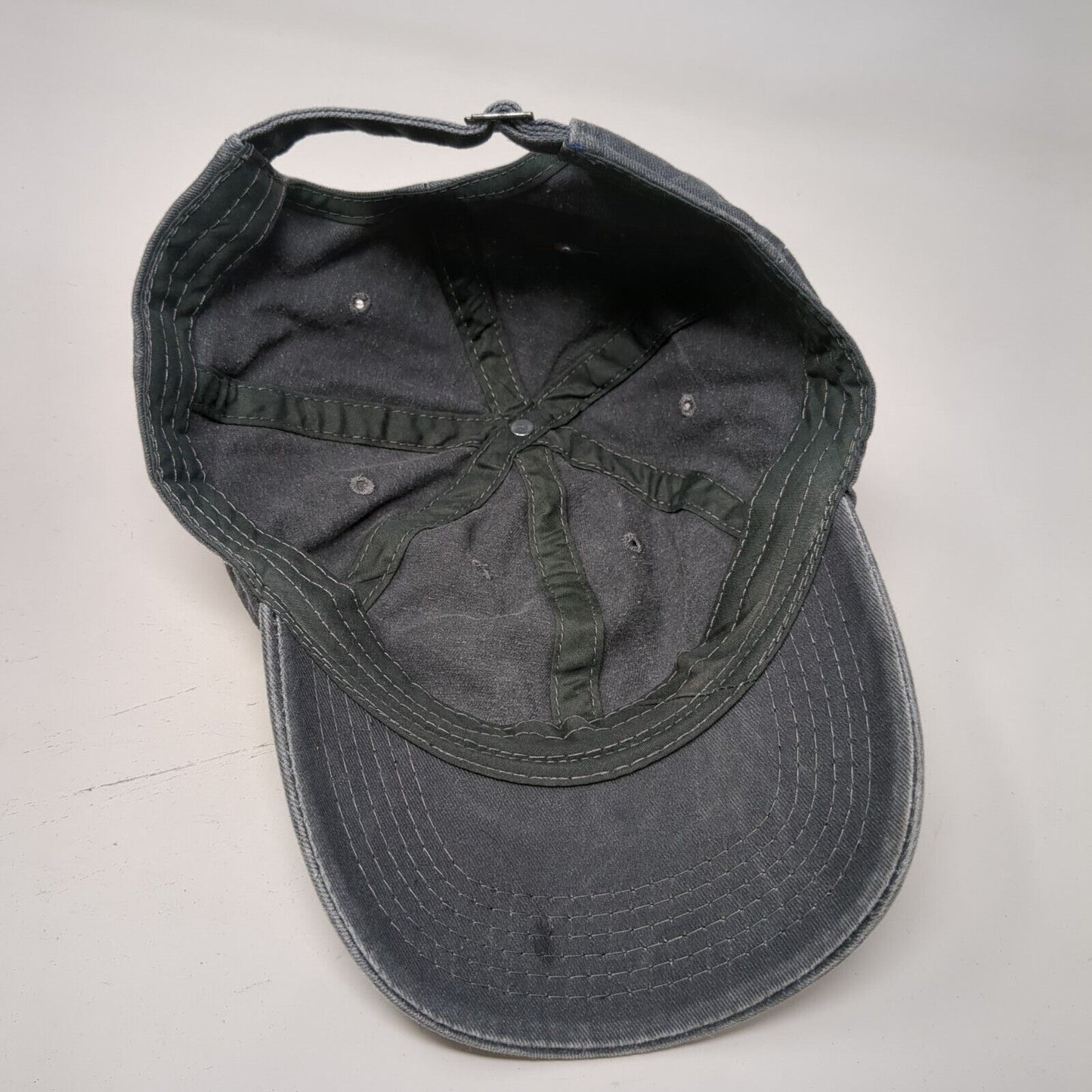 Unbranded Slideback Hat Gray One Size Adjustable Vented Holes 6 Panel Blank