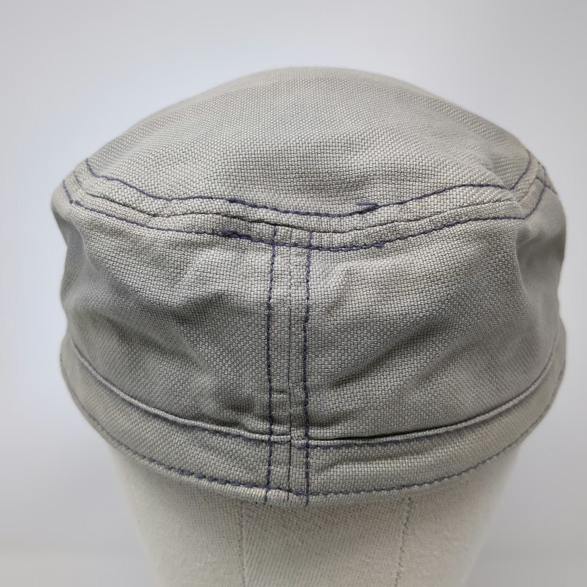 Adidas Gray Army Cap M Trefoil Logo Flexfit Elastic Cotton Military Cadet Hat