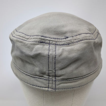 Adidas Gray Army Cap M Trefoil Logo Flexfit Elastic Cotton Military Cadet Hat