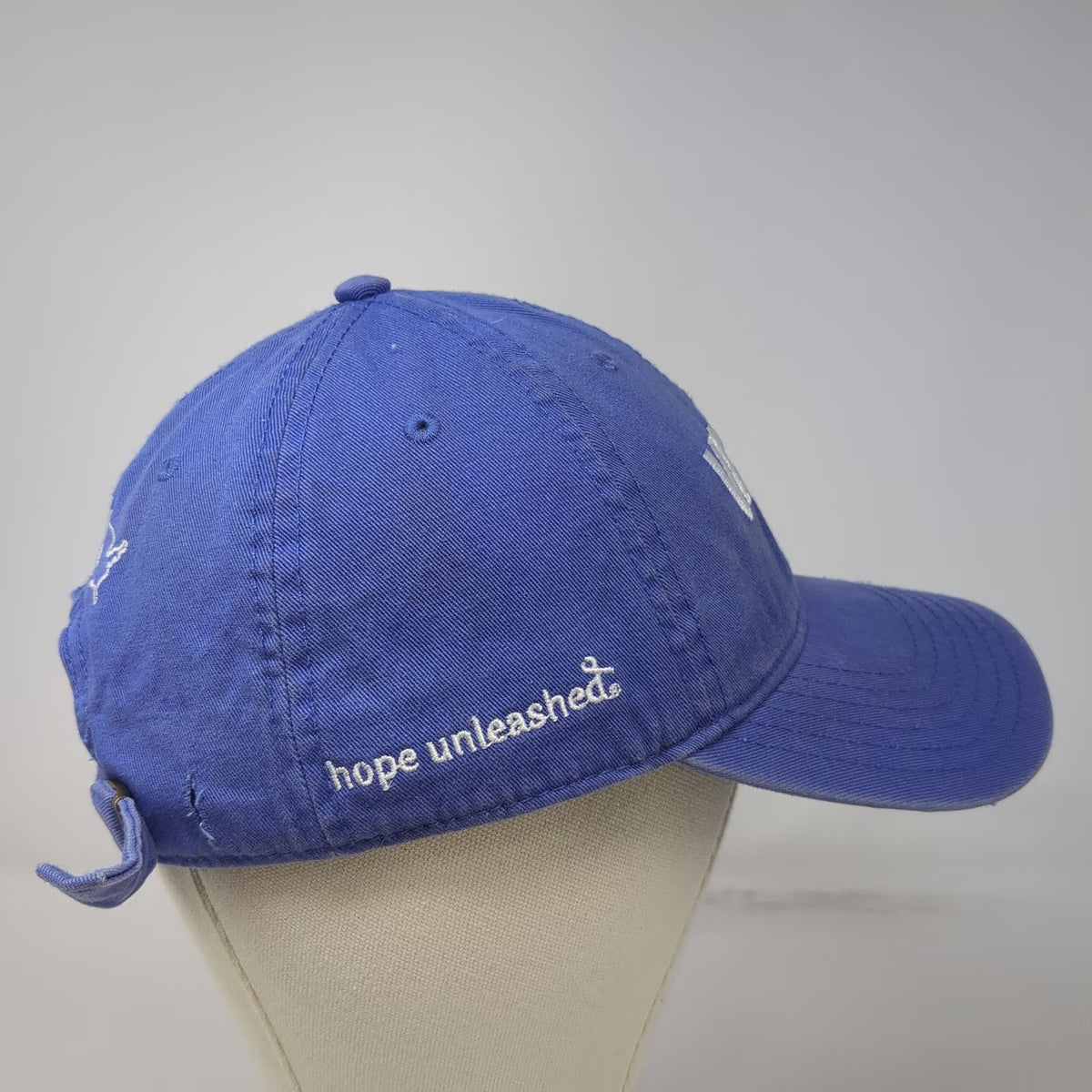 VCA Baseball Cap Blue One Size WOOF Pet CancerCare Slideback Hat Hope Unleashed