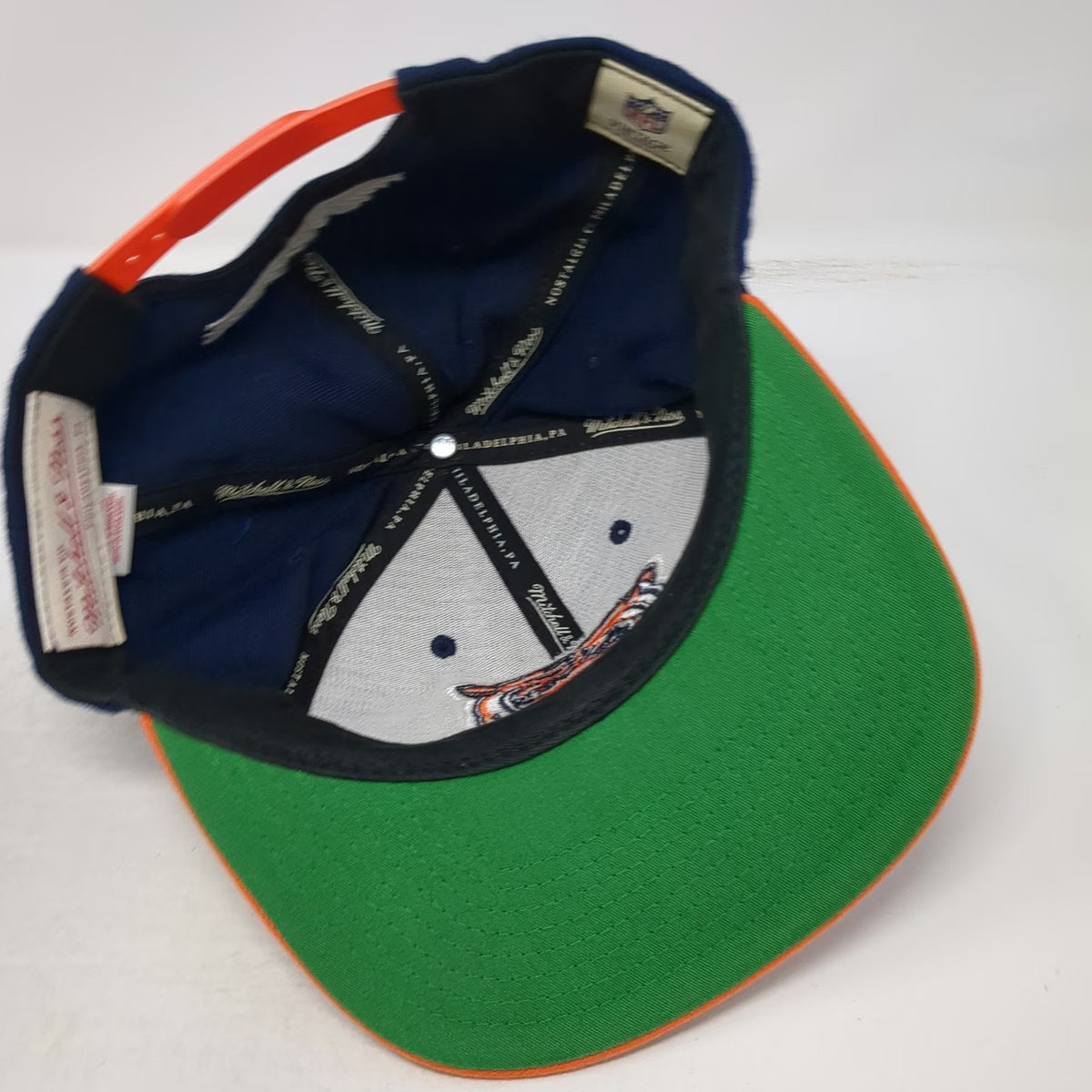 Mitchell & Ness Chicago Bears NFL Snapback Hat Blue Orange One Size Green Brim