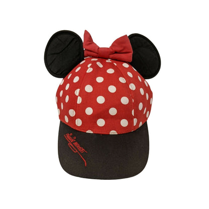 Walt Disney World Girls Youth Minnie Mouse Hat Cap Red Ears Bow Polka Dots