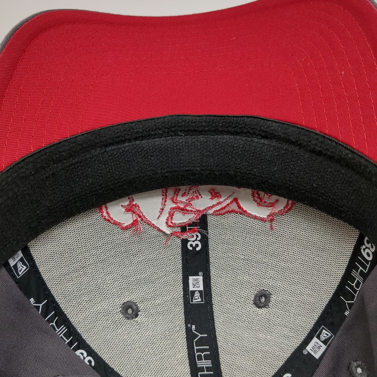 New Era Baseball Cap Gray L 39THIRTY Stretch Fit Motorcycle ProBuild Logo Hat