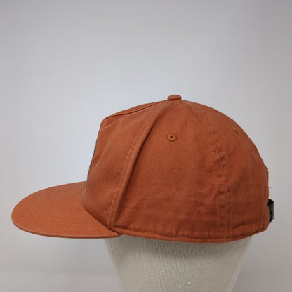 Live Climb Repeat Slideback Hat Orange One Size Adjustable Leather Strap