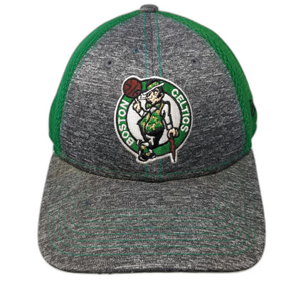 Boston Celtics NBA New Era Cap Gray One Size Mesh Strapback Heathered Hat Logo