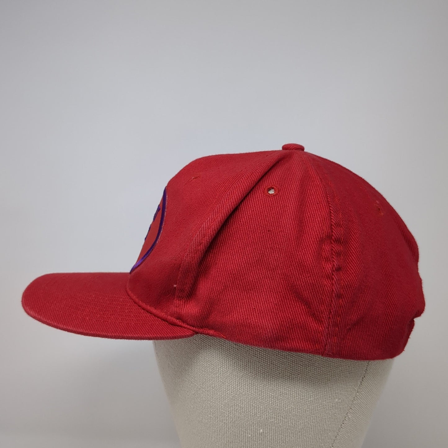 Red Hat Lady's Man Snapback Hat Red One Size Solid Embroidered Otto