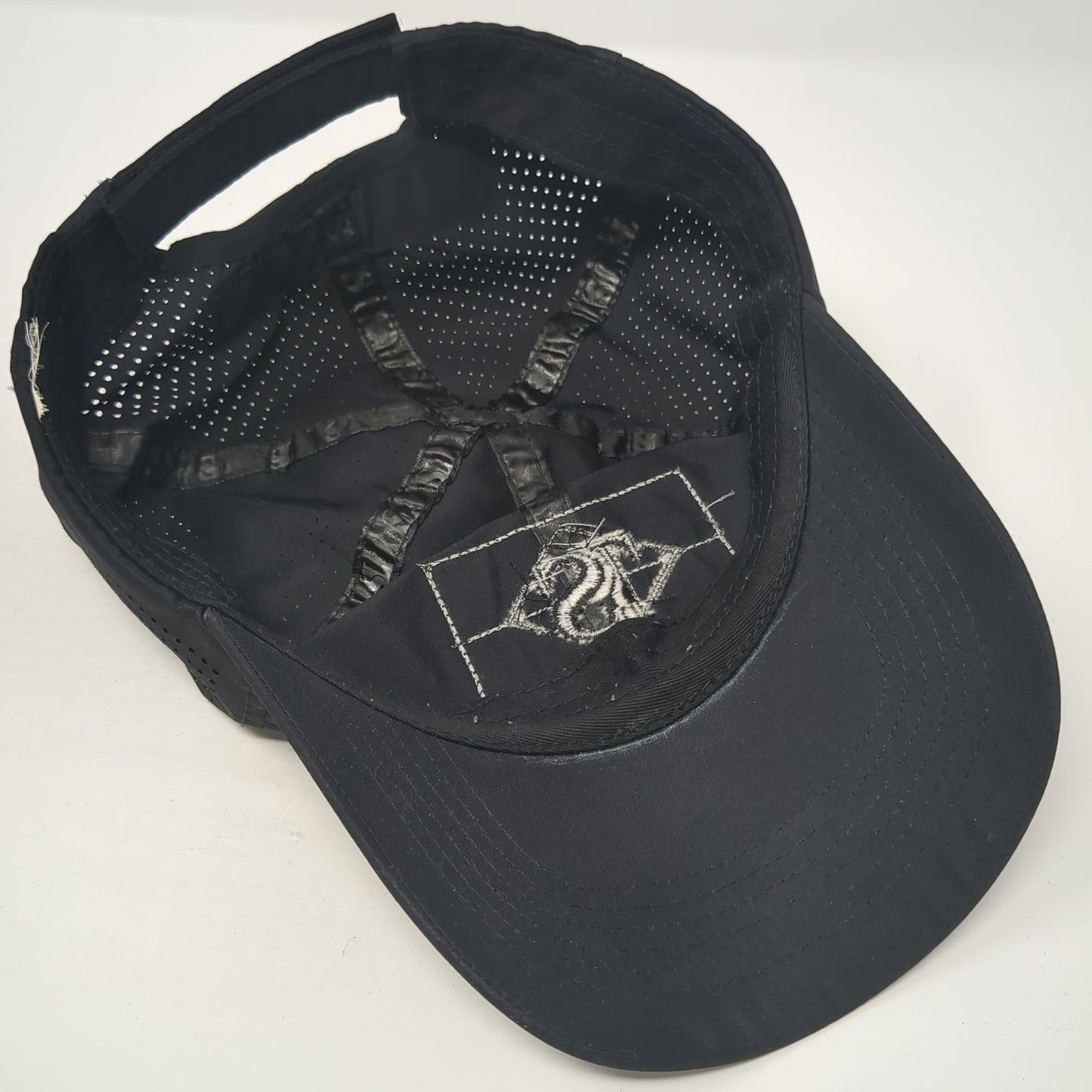 Unbranded Strapback Hat Black One Size Adjustable Embroidered Laser Cut
