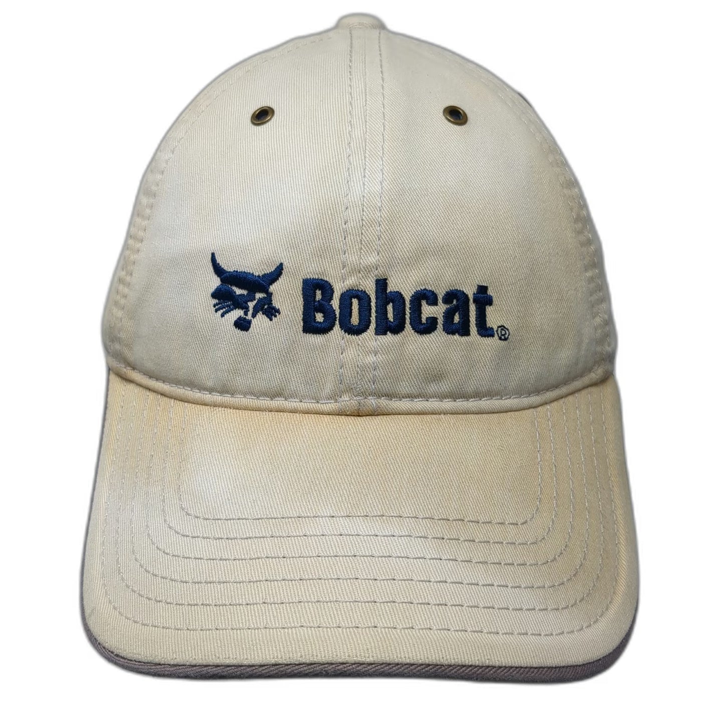 Bobcat Baseball Cap Beige Blue Green One Size Slideback Underbrim Logo Hat