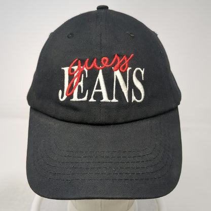 Guess Baseball Cap Black One Size Embroidered Jeans Script Logo Slideback Hat