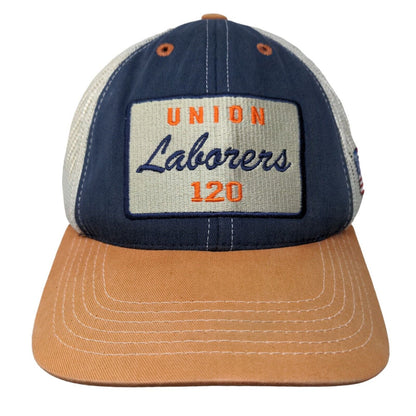 Laborers Union 120 Strapback Mesh Back Trucker Hat Multi One Size Embroidered