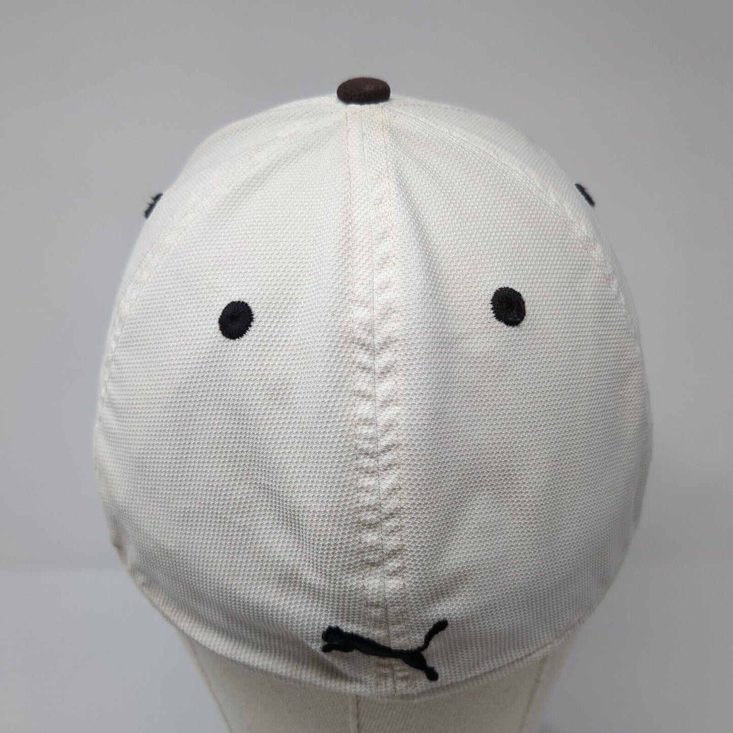 PUMA Fitted Hat White S/M Embroidered Colorblock Dry Cell 6 Panel
