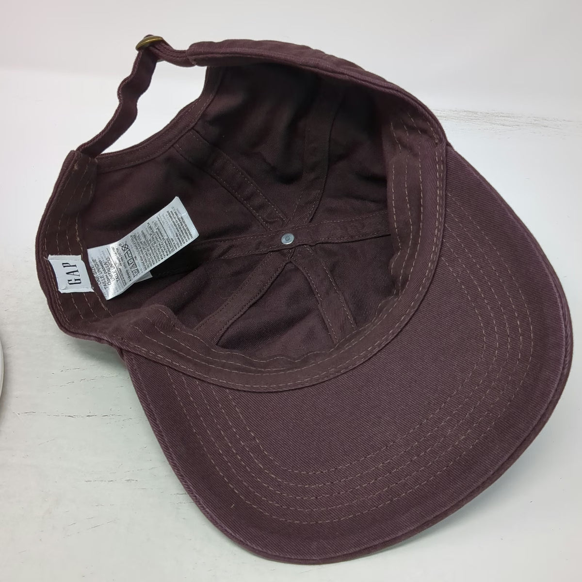 Gap Baseball Cap Brown OSFM Adjustable Slideback Cotton Curved Brim Solid Hat