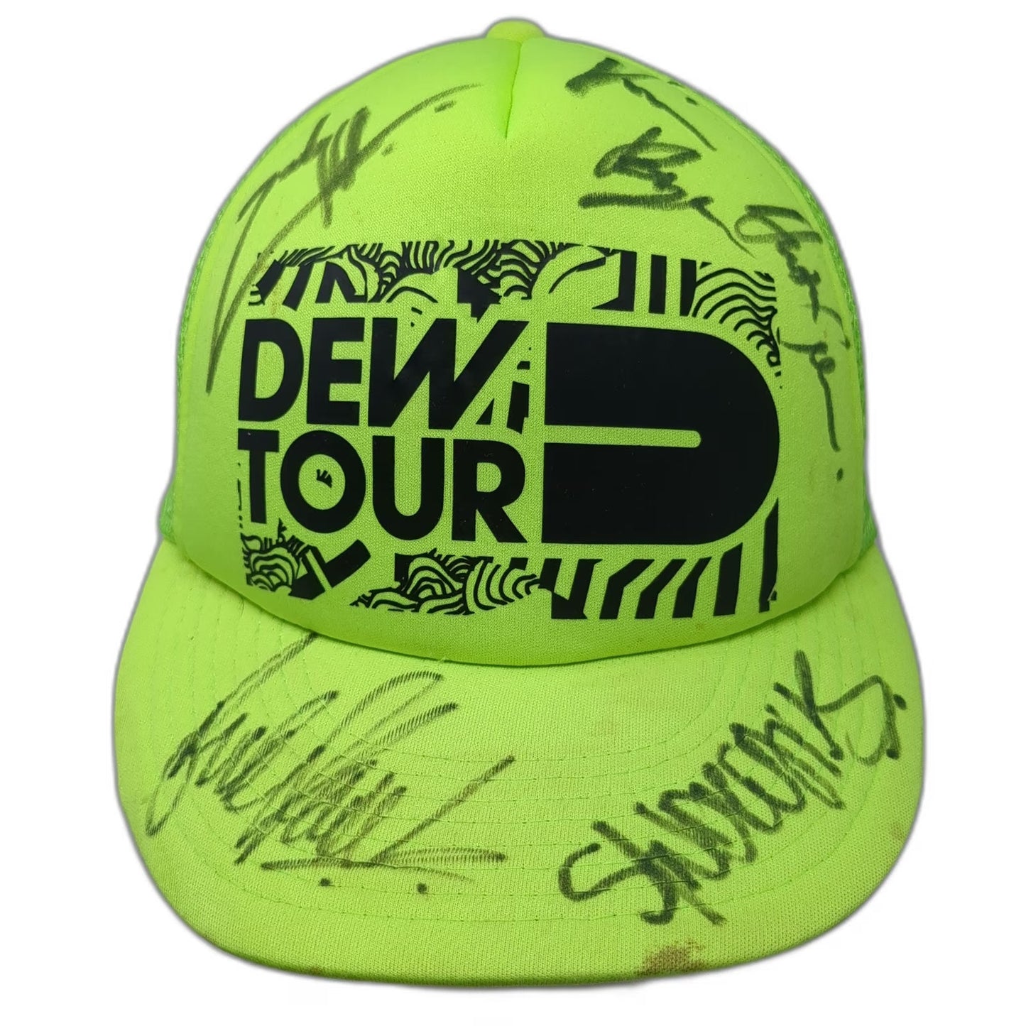 Cobra Trucker Hat Green One Size Dew Tour Autographed Signed Mesh Foam Cap
