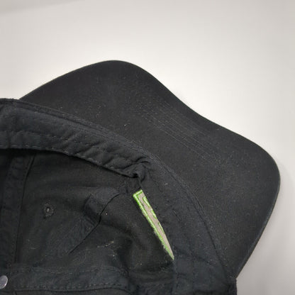 Fresh Strapback Hat Black One Size Adjustable Embroidered 6 Panel