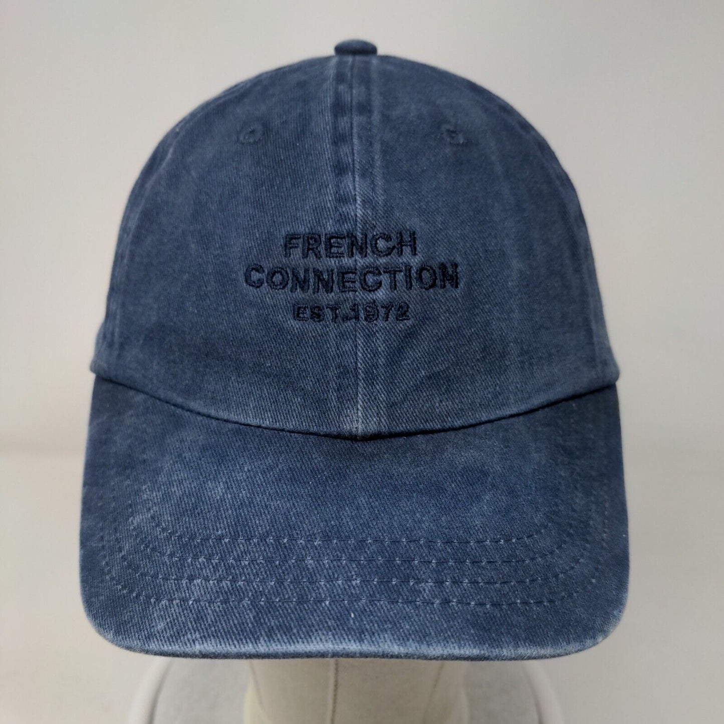 French Connection Est. 1972 Slideback Hat Blue One Size Adjustable Denim Cotton