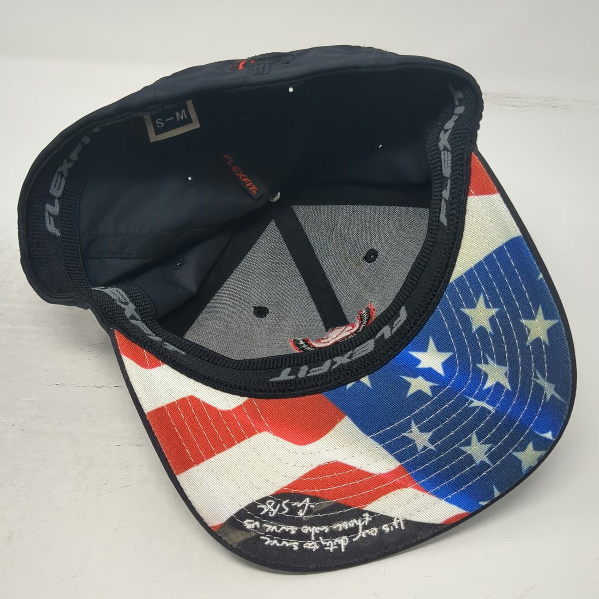 Hooey Baseball Cap Black M Flexfit US Flag Underbrim Punisher Skull Camo Hat