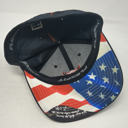 Hooey Baseball Cap Black M Flexfit US Flag Underbrim Punisher Skull Camo Hat