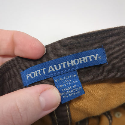 Port Authority Baseball Cap Brown One Size Adjustable Embroidered 6 Panel