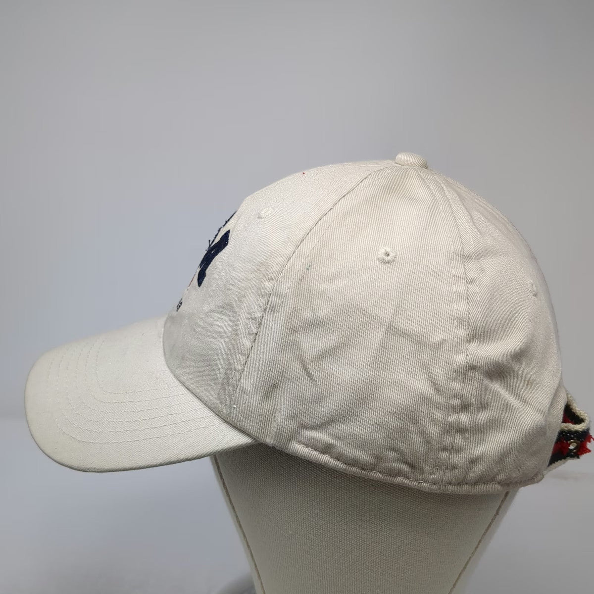 G.H. Bass Baseball Cap Beige One Size USA Shield Slideback Cotton Pattern Hat