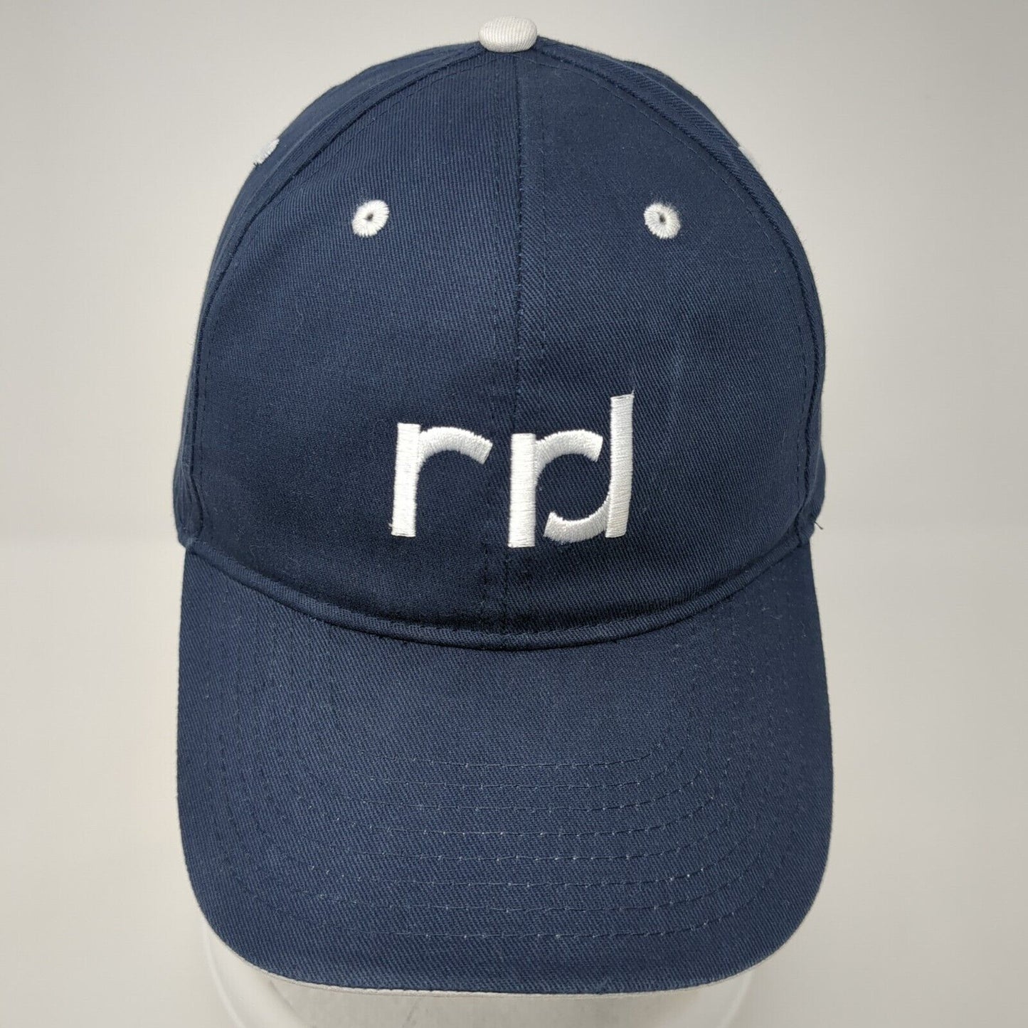 Rrj Strapback Hat Blue One Size Adjustable Embroidered Vented Holes 6 Panel Hit