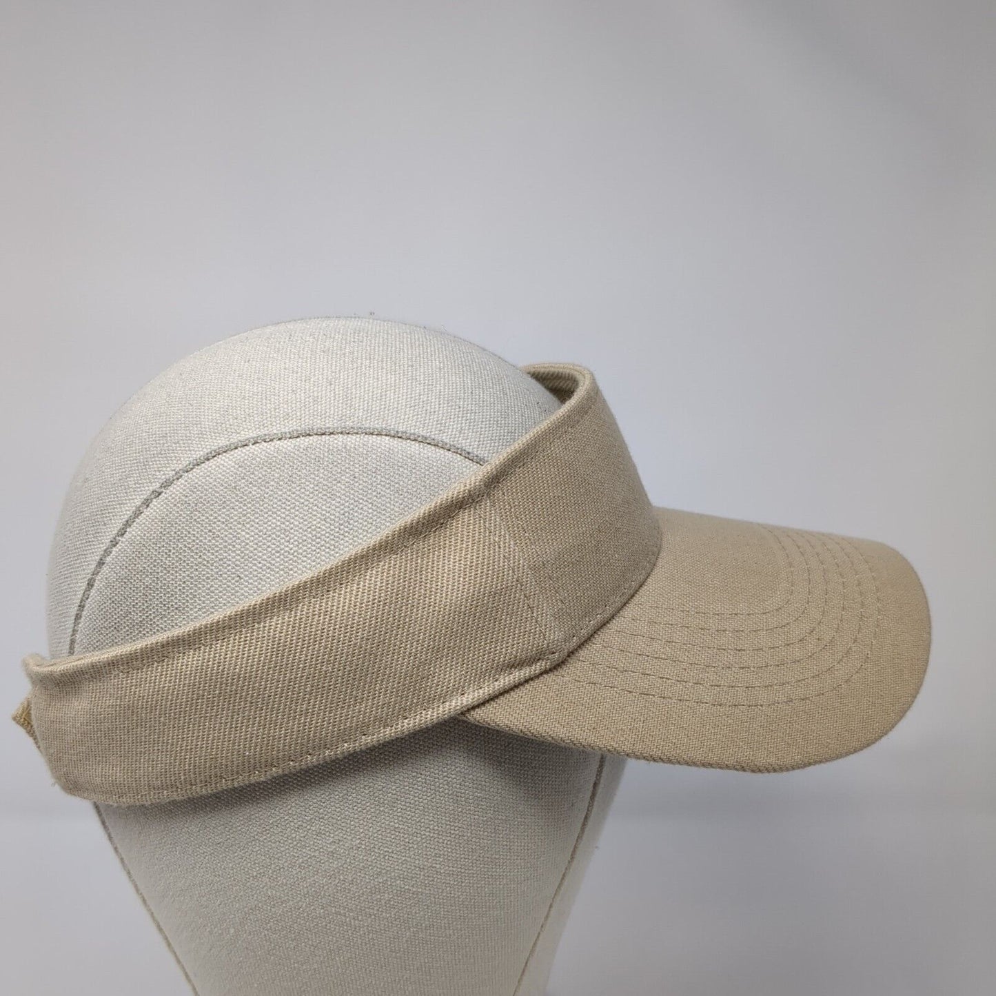 Unbranded Strapback Sun Visor Hat Tan One Size Adjustable Lightweight Blank