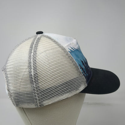 Locale Outdoor Trucker Hat Blue Black Gray OSFM Landscape Forest Mesh Snapback