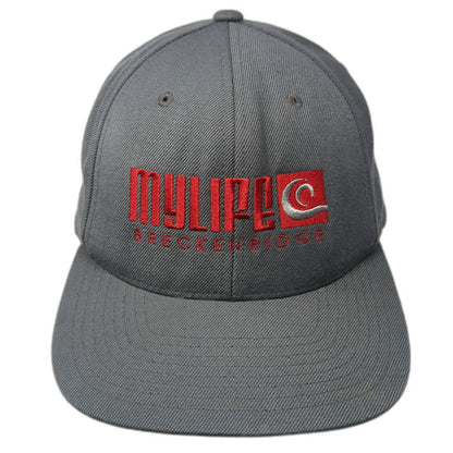 Yupoong Snapback Hat Gray One Size Breckenridge MyLife Logo Green Underbrim Wool