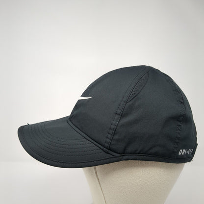Nike Dri-Fit Strapback Hat Black One Size Adjustable Swoosh Logo Featherlight