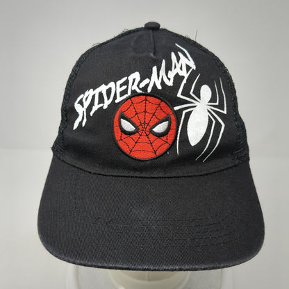 Spider-Man Snapback Trucker Hat Black OS Adjustable Embroidered Mesh Back Marvel