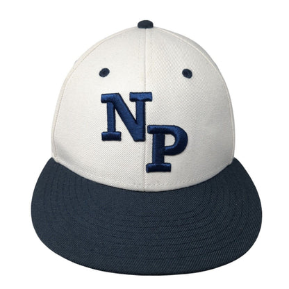 NP Fitted Hat White 7 1/4 Embroidered Vented Holes 6 Panel The Game Pro