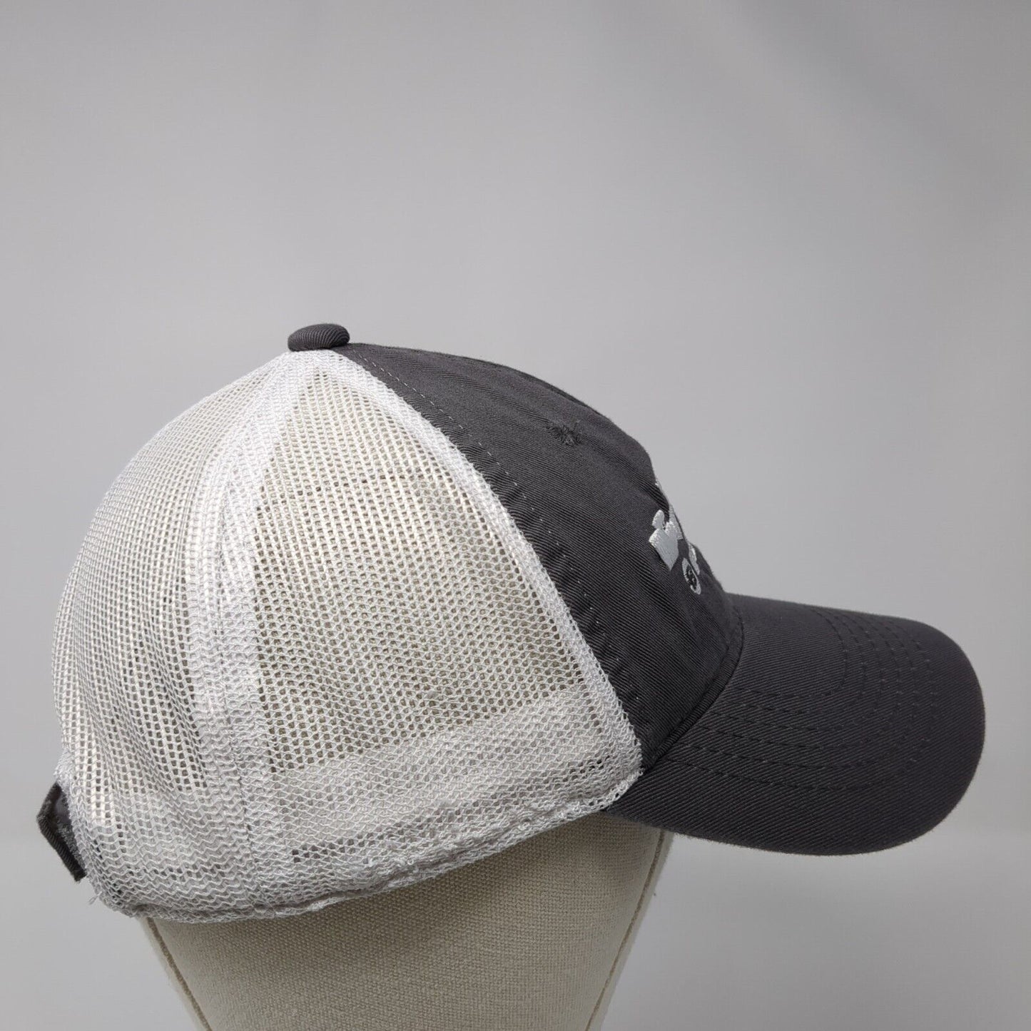 Bergara Strapback Trucker Hat Gray One Size Adjustable Embroidered Mesh Back OC